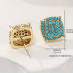 Beautiful Square Turquoise Stud Earrings