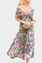 Elowen™ - Long floral dress with V-neck
