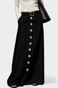 Ada Front Button Casual Skirt with Side Pockets
