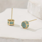 Gilded Turquoise Stud Earrings