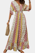 Bohemian V-Neck Jumpsuit with Flowing Sleeves by Ayana
