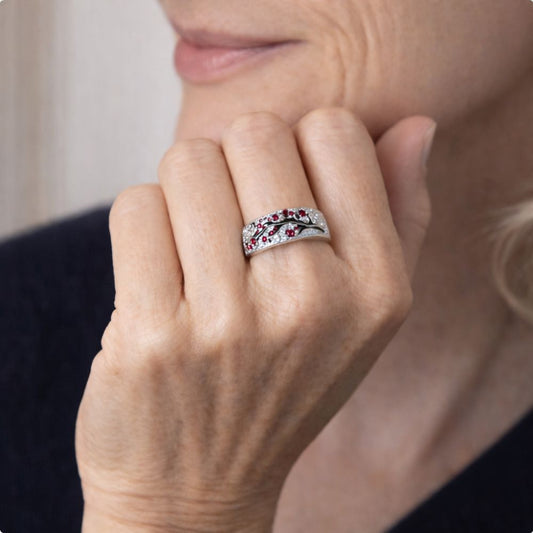 Ruby Blossom Tree Ring