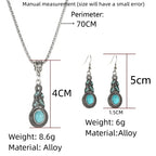 Elegant  Turquoise Necklace and Earrings Set