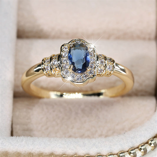 Royal Blue Stone Small Oval Band