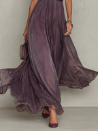 Marie • Long purple dress with keyhole neckline