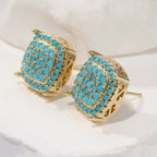 Beautiful Square Turquoise Stud Earrings