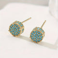 Gilded Turquoise Stud Earrings