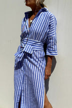 Sophia™ | Timeless Striped Shirt Dress with Elegant Comfort