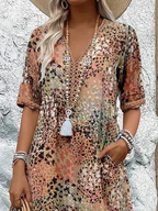 Sofia™ | Elegant Floral Midi Dress with Tummy Coverage