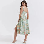 Freya™ - Corset-Style Floral Midi Dress