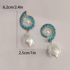 Seashell Pearl Earrings