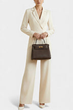 Ximena High-Waisted Long Sleeve Jumpsuit Featuring Pockets
