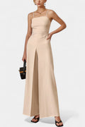 Lindsey Strapless Wide Leg Jumpsuit with Tied Waist