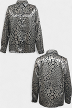 Caspian Oversized Snake Print Blouse with Button Details