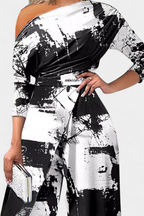 Brina Asymmetrical Jumpsuit with Pearl-Embellished Shoulders and Straight Legs