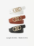 3-Piece Versatile Women's Faux Leather Belt Set
