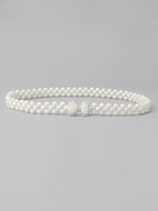 Set of 2 Women's Imitation Pearl and Rhinestone Chain Belts